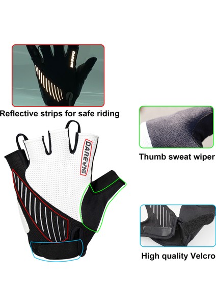Siyah Stil L Boyutu Darevıe Bisiklet Eldiveni Mtb Yarım Parmak Tayvan Ithal Jel Yastıklı Bisiklet Eldiveni Yüksek Li Darbeye Dayanıklı Bisiklet Eldiven Nefes (Yurt Dışından) indirimleri