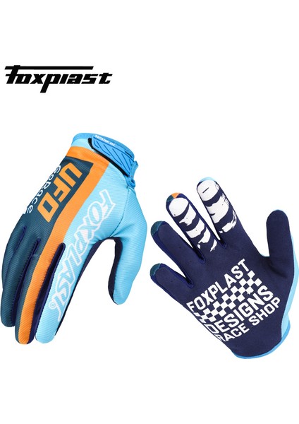 Mavi Stil S Beden Fastgoose Tam Parmak Hava Atv Dh Mx Gp Bmx Hava Işık Mtb Motosiklet Motokros Off Road Yarış Pro Yokuş Aşağı Bisiklet Eldiveni (Yurt Dışından)