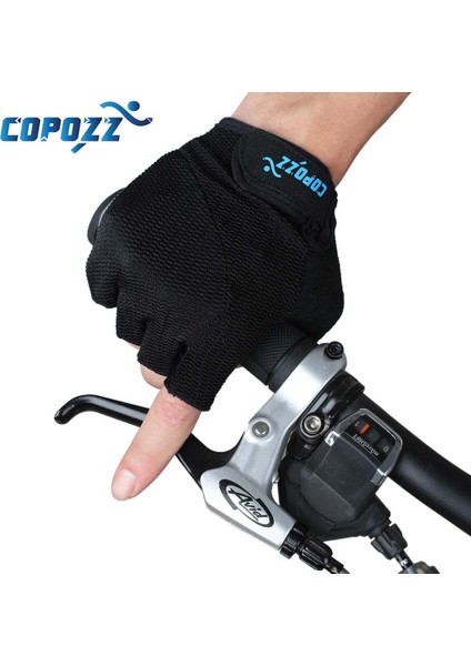 Siyah Stil M Boyutu Copozz Bisiklet Eldiveni Yarım Parmak Erkekler Yaz Spor Darbeye Dayanıklı Bisiklet Eldiven Jel Mtb Anti-Ter Bisiklet Eldivenleri Guantes Ciclismo (Yurt Dışından)