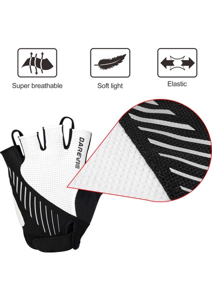 Siyah Stil M Boyutu Darevıe Bisiklet Eldiveni Mtb Yarım Parmak Tayvan Ithal Jel Yastıklı Bisiklet Eldiveni Yüksek Li Darbeye Dayanıklı Bisiklet Eldiven Nefes (Yurt Dışından) fırsatları