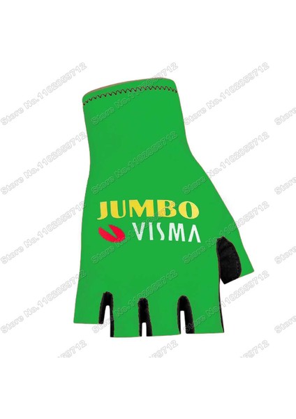 No.2 Tarzı M Boyutu Jumbo Visma Ycling Eldiven Sarı Yeşil Fransa Turu Bisiklet Yarım Parmak Eldiven Yol Bisikleti Forması Mtb Gant Cyclisme Maillot (Yurt Dışından)
