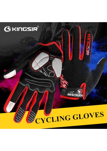 KHBLUE10 Tarzı Xxl Kıngsır Kış Sonbahar Dokunmatik Ekran Bisiklet Eldiveni Erkek Kadın Kaymaz Spor Bisiklet Eldiveni Darbeye Dayanıklı Tam Parmak Bisiklet Eldiveni (Yurt Dışından) indirimleri