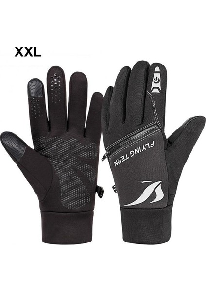 Siyah Stil M Boyutu 1 Çift Kış Termal Sıcak Bisiklet Bisiklet Dokunmatik Ekran Eldiveni Yumuşak Kaymaz Açık Kamp Unisex Рукавички Motosiklet Eldiveni (Yurt Dışından)