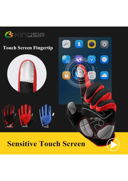KHRED10 Tarzı Xxl Kıngsır Kış Sonbahar Dokunmatik Ekran Bisiklet Eldiveni Erkek Kadın Kaymaz Spor Bisiklet Eldiveni Darbeye Dayanıklı Tam Parmak Bisiklet Eldiveni (Yurt Dışından) fırsatları