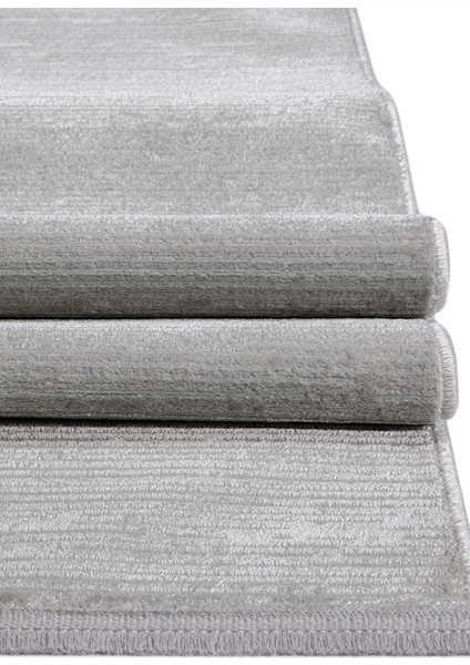 Kadifem KD008 Gri Yumuşak Dokulu Salon Mutfak Koridor Oturma Odası Yolluk Halı Makine Halısı