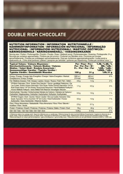 Whey gold Standard Çikolata Aromalı Şase 31 g 1 Servis 24'lü Paket indirimleri