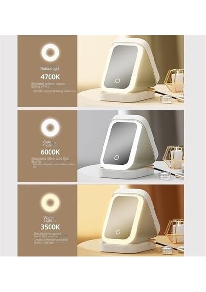 Eddyscale Işık Dolgulu Aynalı Entegre Makyaj Saklama Kutusu, Taşınabilir Kozmetik Çantası, LED Işıklı Makyaj Saklama Kutusu (Yurt Dışından) fırsatları