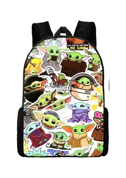 Weırsoın Yoda Sırt Çantası Çocuk Okul Çantası Omuz Çantası Tuval Sırt Çantası (Yurt Dışından)