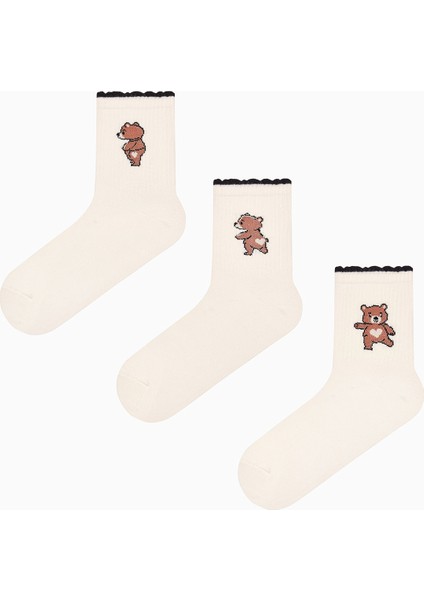 Frill Bear 3lü Soket Çorap