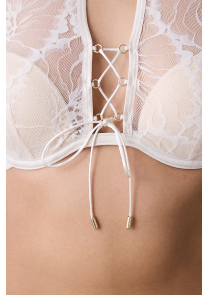 Halter Padded Eyelash Krem Sütyen modelleri