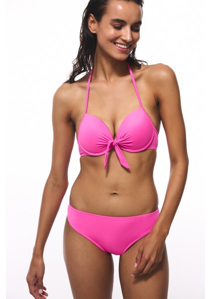 Cup Parlak Pembe Bikini Üstü