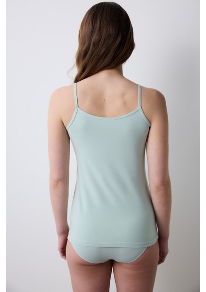 Reversible Side Cotton V Neck Mint Yeşili Atlet