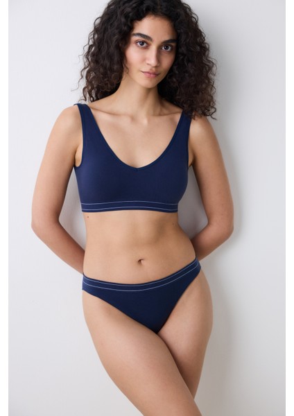 Seamless Lacivert Üst