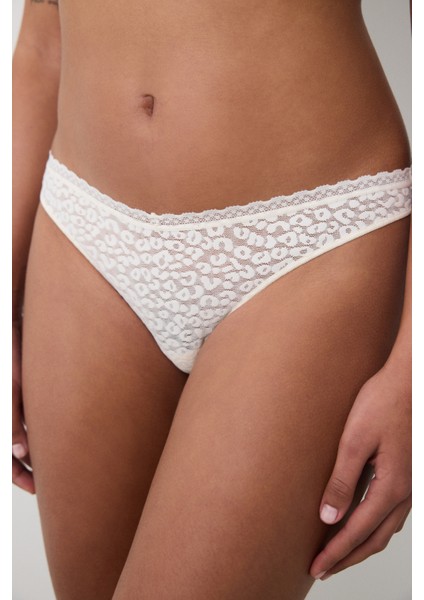Easy Lace V Shape Krem Brazilian Külot