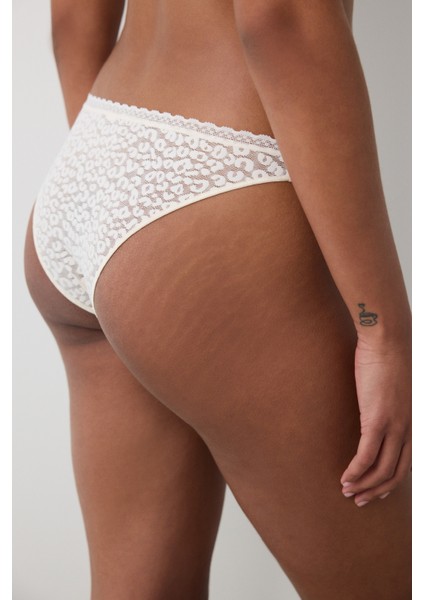 Easy Lace V Shape Krem Brazilian Külot
