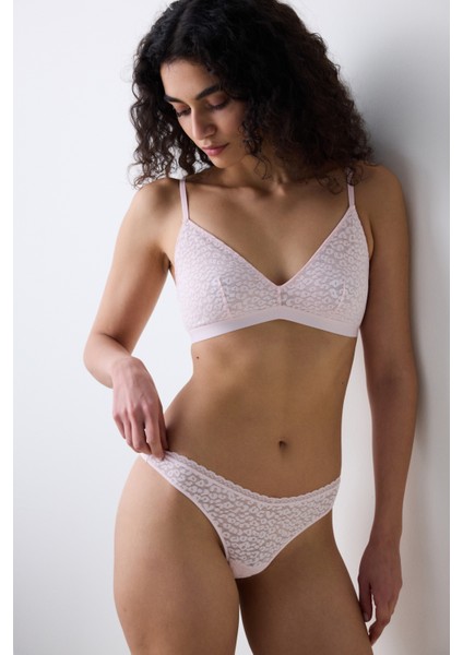 Triangle Lace Pembe Sütyen