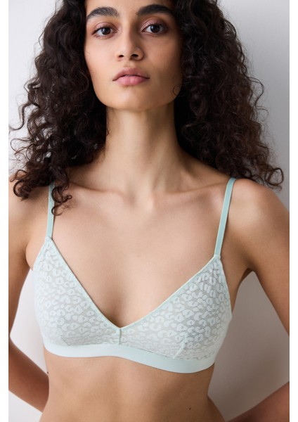 Triangle Lace Mint Yeşili Sütyen