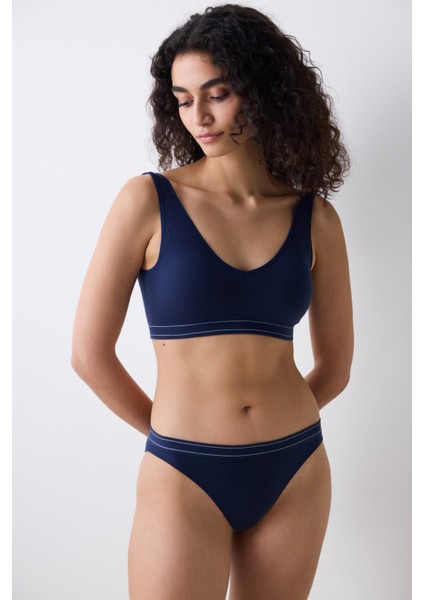 Seamless lacivert Brazilian Külot