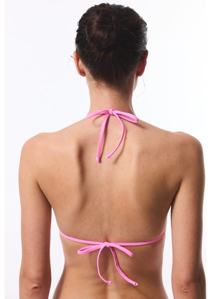 Açık Pembe Üçgen Bikini Üstü