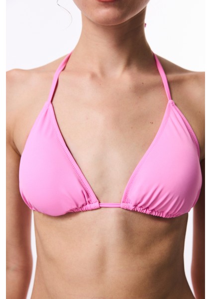 Açık Pembe Üçgen Bikini Üstü