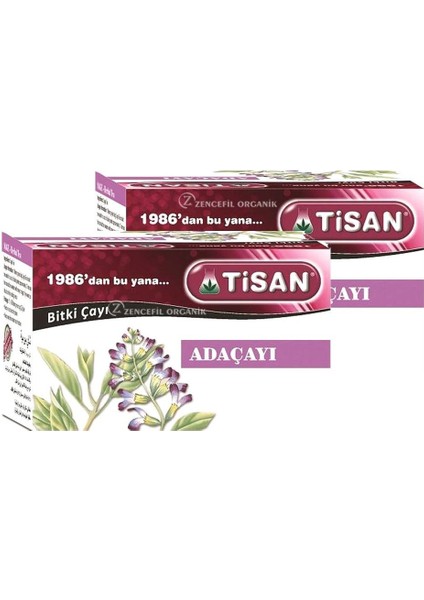 2 Kutu Adaçayı Bitki Çayı 20 Süzen Poşet x 2 Çay