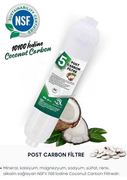 Post Karbon Su Arıtma Filtresi - Coconut Bazlı Mineral ve Alkalin Takviyeli, 1100 Iodine fiyatları