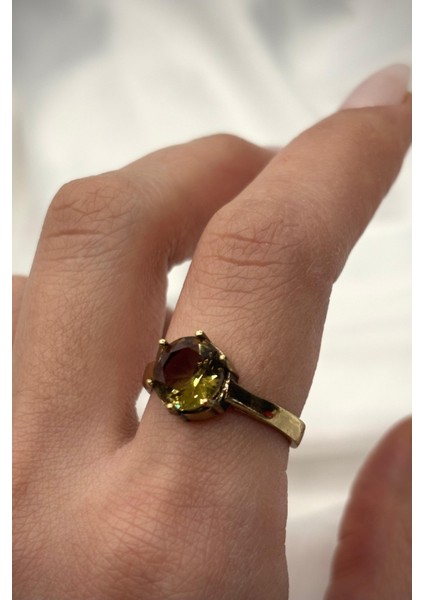 Vintage Seri Ayarlanabilir Paslanmaz Kararmaz Altı Kollu Oval Zultanit Doğal Taş Bronz Yüzük