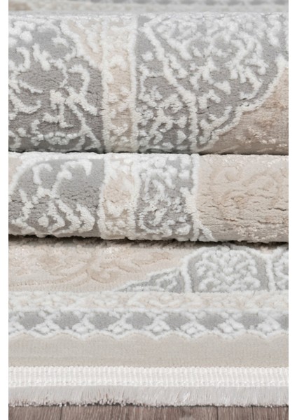 Vavien 1374 Bej Yumuşak Dokulu Salon Mutfak Koridor Oturma Odası Yolluk Halı Makine Halısı modelleri