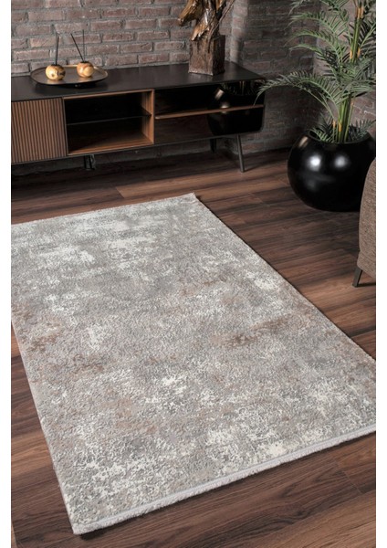 Vavien 1383 Gri Yumuşak Dokulu Salon Mutfak Koridor Oturma Odası Yolluk Halı Makine Halısı