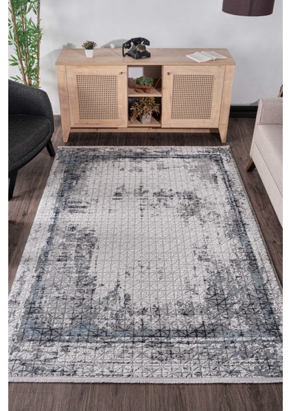 Vavien A0075 Gri Yumuşak Dokulu Salon Mutfak Koridor Oturma Odası Yolluk Halı Makine Halısı