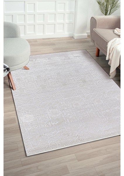 Zett ZE002 Beyaz Uzun Ömürlü Yumuşak Dokulu Salon Mutfak Koridor Oturma Odası Yolluk Halı