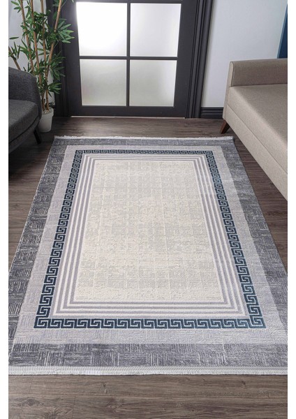 Universal A0307 Gri Uzun Ömürlü Yumuşak Dokulu Salon Mutfak Koridor Oturma Odası Yolluk Halı