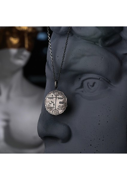 925 Ayar Gümüş Şaman Davulu Unısex Kolye fırsatları