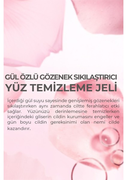 %100 Doğal Gül Suyu Canlandırıcı Nemlendirici Yüz Temizleme Jeli fiyatları