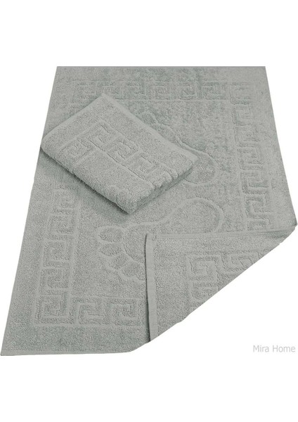 2 Li Banyo Ayak Havlusu &AMP;#37;100 Pamuk 50 x 70 cm Menesch Gri