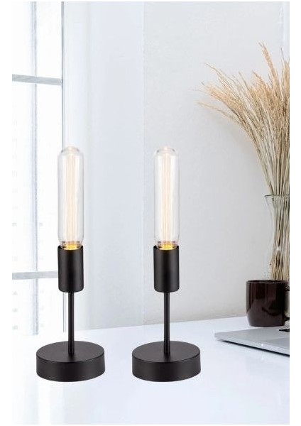 Yıldız Home Rustik Abajur 2.li Siyah