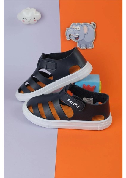 Unisex Lacivert Cırtlı Esnek Kaucuk Tabanlı Tam Ortapedik Dayanıklı Sneaker Çocuk Spor Sandalet fırsatları