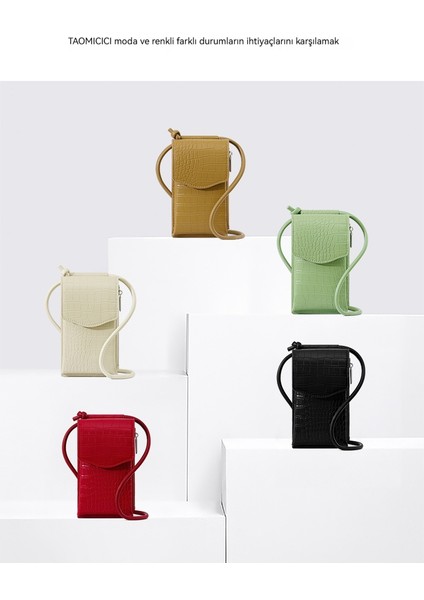 Çok Yönlü Crossbody Cep Telefonu Çantası Basit Moda Bayan Omuz Çantası Kart Tutucu Cüzdan (Yurt Dışından)