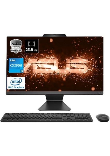 A3402WBAK-I58512B0D-40G I5-1335U 40GB 512GB SSD O/b Iris Xe 23.8" Siyah Dos All In One