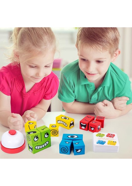 Çocuklar Masa Üstü Oyuncak Yüz Değiştirici Rubik Küp Bulmaca Interaktif Eğitici Oyuncak (Yurt Dışından)