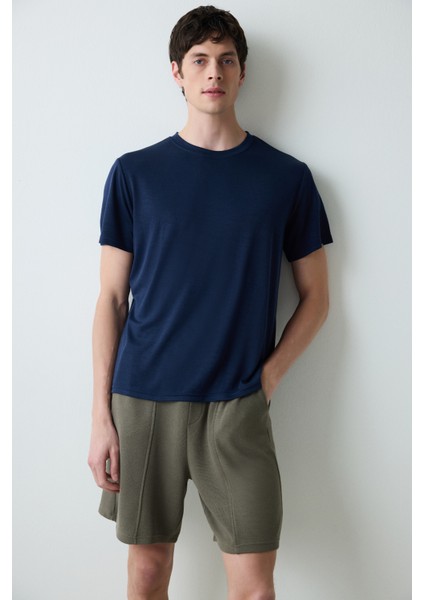 Erkek Timeless Lacivert Tişört Pijama Üstü