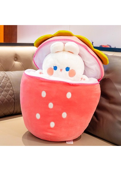 Rabbit Pillow Fruit Doll Plush Toy Strawberry Doll (Yurt Dışından)