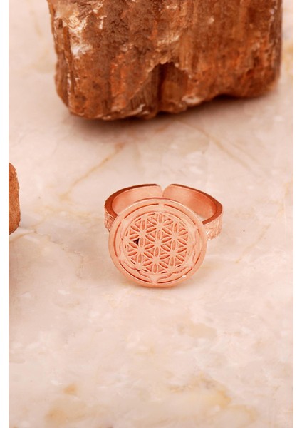 Yaşam Çiçeği Elişi Rose Gümüş Yüzük 3767 modelleri