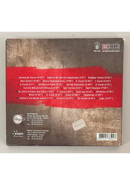 Ahmet Kaya Gözlerim Bin Yaşında CD (Orjnal Dönem Baskı Cd) fiyatları