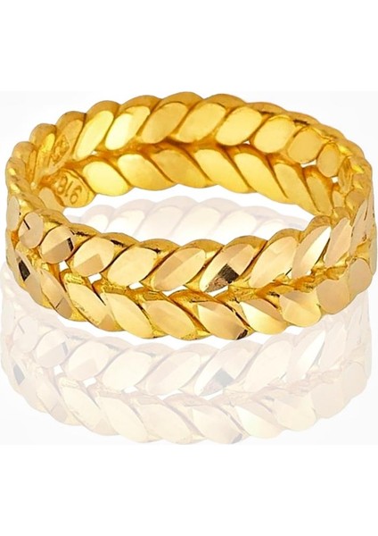22 Ayar Altın Başak Burma Modeli 6 mm Unisex Alyans Yüzük