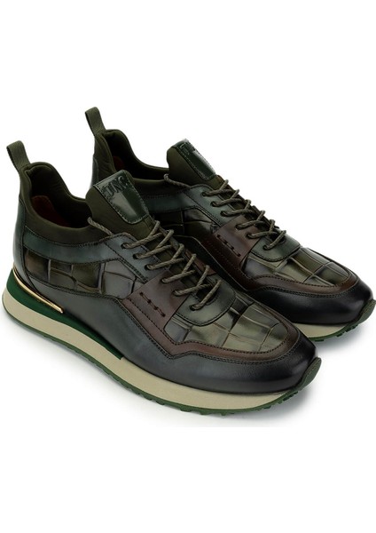 Erkek Deri Yeşil Kroko Sneakers & Spor Ayakkabı 383 6106 Erk Ayk SK24-25 Yesıl Kroko fiyatları