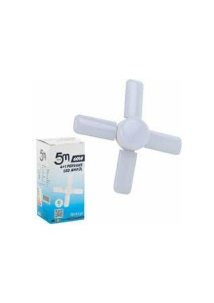 LED Ampul Pervane Kristal 4+1