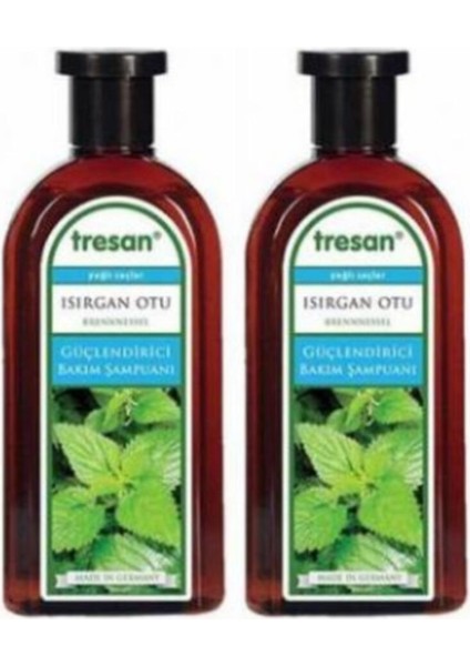 2 Adet Yağlı Saçlar İçin Isırgan Otu Şampuanı 300 ml Şampuan Mavi 2’li