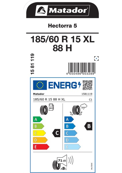 185/60 R15 88H Xl Hectorra5 Oto Yaz Lastiği (Üretim Yılı:2024)
