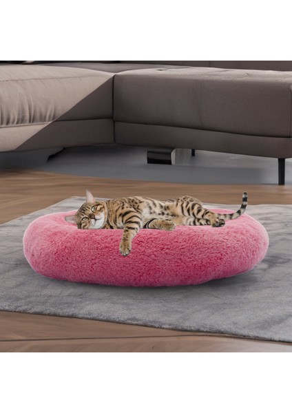 Peluş Kedi ve Köpek Yatağı Pembe Renkte, Ekonomik Kedi Yatağı